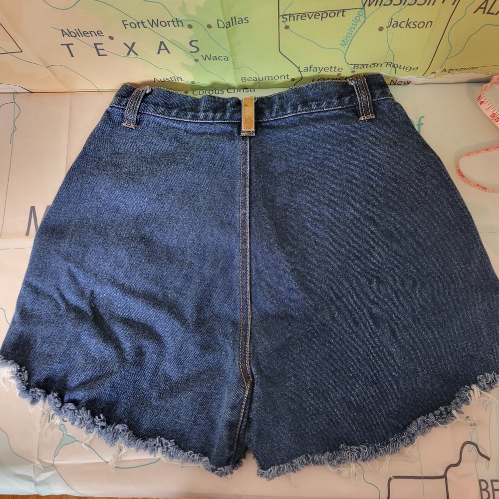 Vintage Dark Wash Denim Western Jean Cut Off Shorts Size 5 - Picture 7 of 11